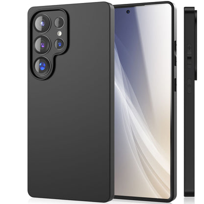 NALIA Matte Silikonhülle für Samsung Galaxy S25 Ultra – Slim, Schwarz & Rutschfest – STRIDER (Soft Case, Kameraschutz & Stoßfest) – Marke aus Berlin