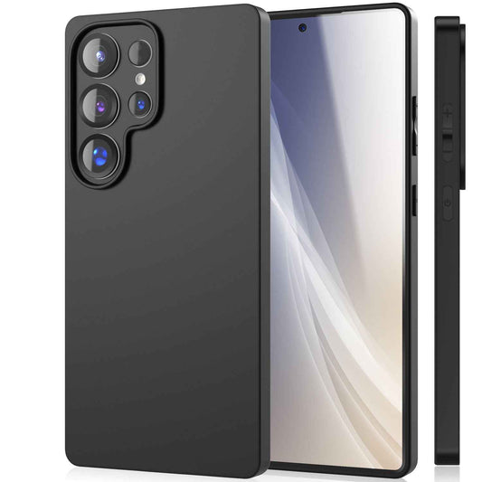 NALIA Matte Silikonhülle für Samsung Galaxy S25 Ultra – Slim, Schwarz & Rutschfest – STRIDER (Soft Case, Kameraschutz & Stoßfest) – Marke aus Berlin