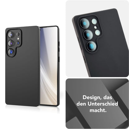 NALIA Matte Silikonhülle für Samsung Galaxy S25 Ultra – Slim, Schwarz & Rutschfest – STRIDER (Soft Case, Kameraschutz & Stoßfest) – Marke aus Berlin