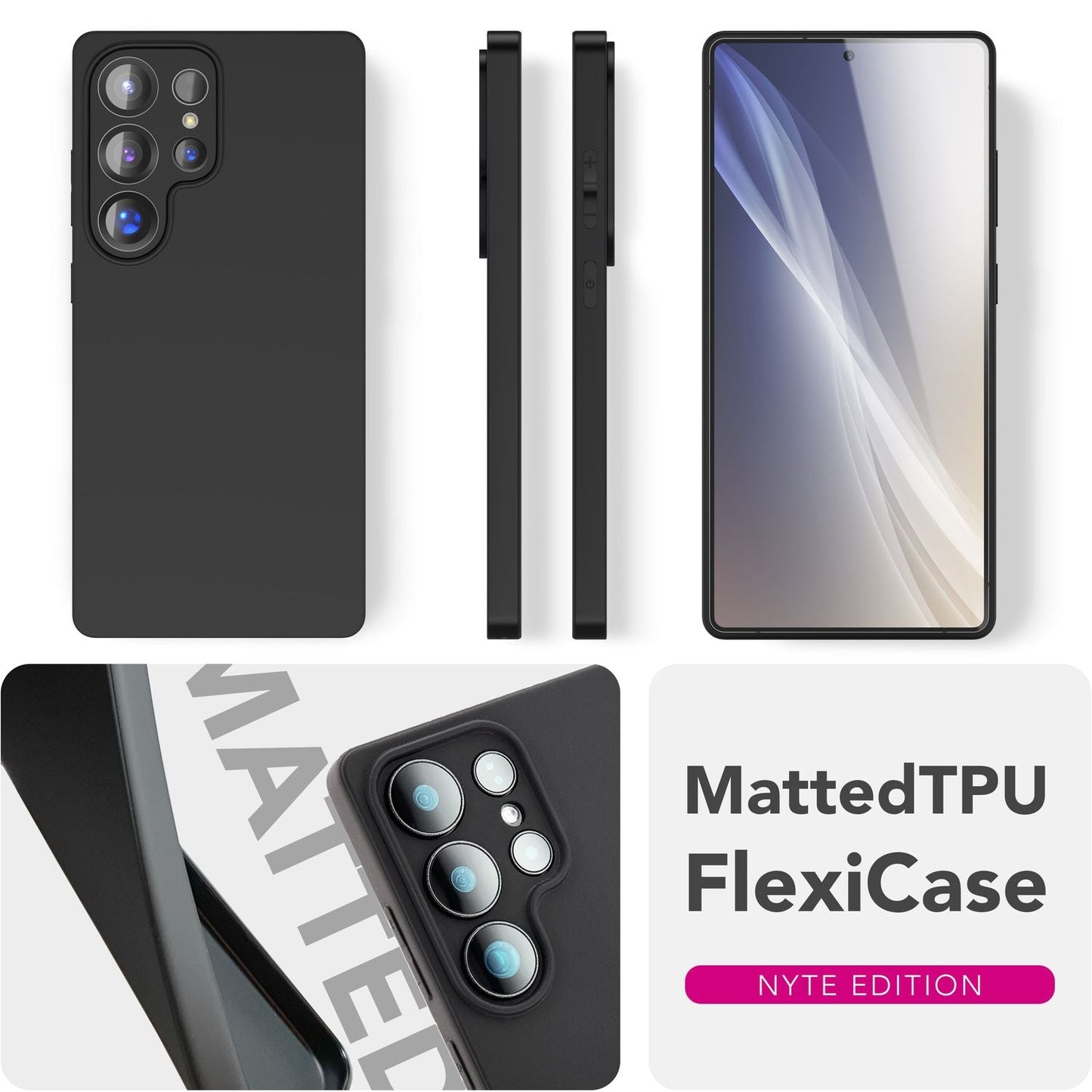 NALIA Matte Silikonhülle für Samsung Galaxy S25 Ultra – Slim, Schwarz & Rutschfest – STRIDER (Soft Case, Kameraschutz & Stoßfest) – Marke aus Berlin