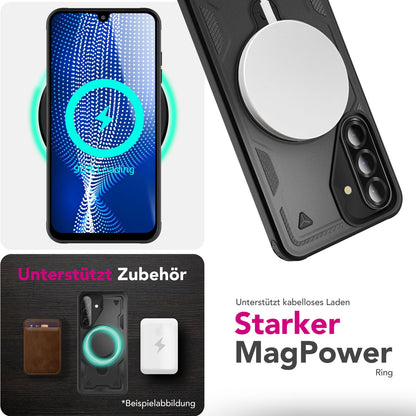 NALIA Magnetische Panzerhülle für Samsung Galaxy A26 – Ring-Halterung 360° & MagSafe kompatibel – STORMGUARD (Outdoor Case) – Marke aus Berlin