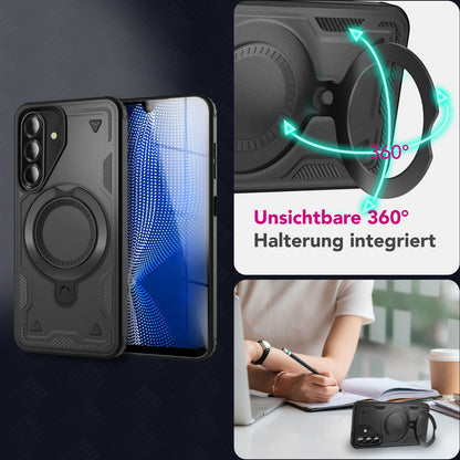 NALIA Magnetische Panzerhülle für Samsung Galaxy A26 – Ring-Halterung 360° & MagSafe kompatibel – STORMGUARD (Outdoor Case) – Marke aus Berlin