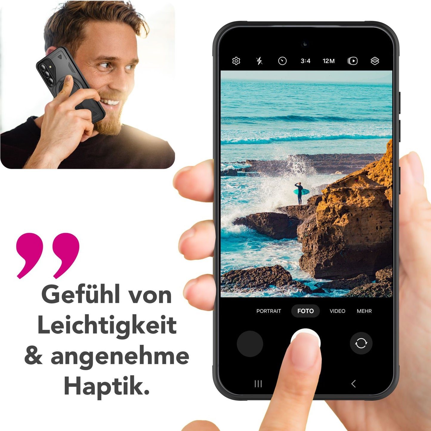 NALIA Magnetische Panzerhülle für Samsung Galaxy A26 – Ring-Halterung 360° & MagSafe kompatibel – STORMGUARD (Outdoor Case) – Marke aus Berlin