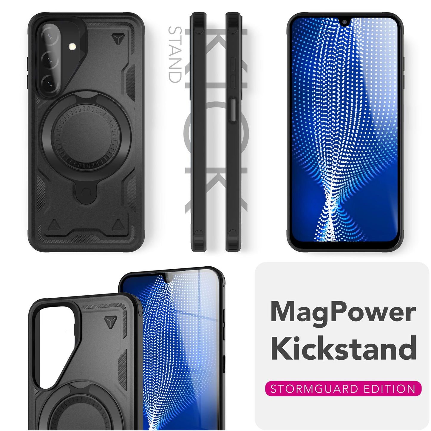 NALIA Magnetische Panzerhülle für Samsung Galaxy A26 – Ring-Halterung 360° & MagSafe kompatibel – STORMGUARD (Outdoor Case) – Marke aus Berlin