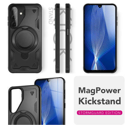 NALIA Magnetische Panzerhülle für Samsung Galaxy A26 – Ring-Halterung 360° & MagSafe kompatibel – STORMGUARD (Outdoor Case) – Marke aus Berlin