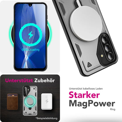 NALIA Magnetische Panzerhülle für Samsung Galaxy A26 – Ring-Halterung 360° & MagSafe kompatibel – STORMGUARD (Outdoor Case) – Marke aus Berlin
