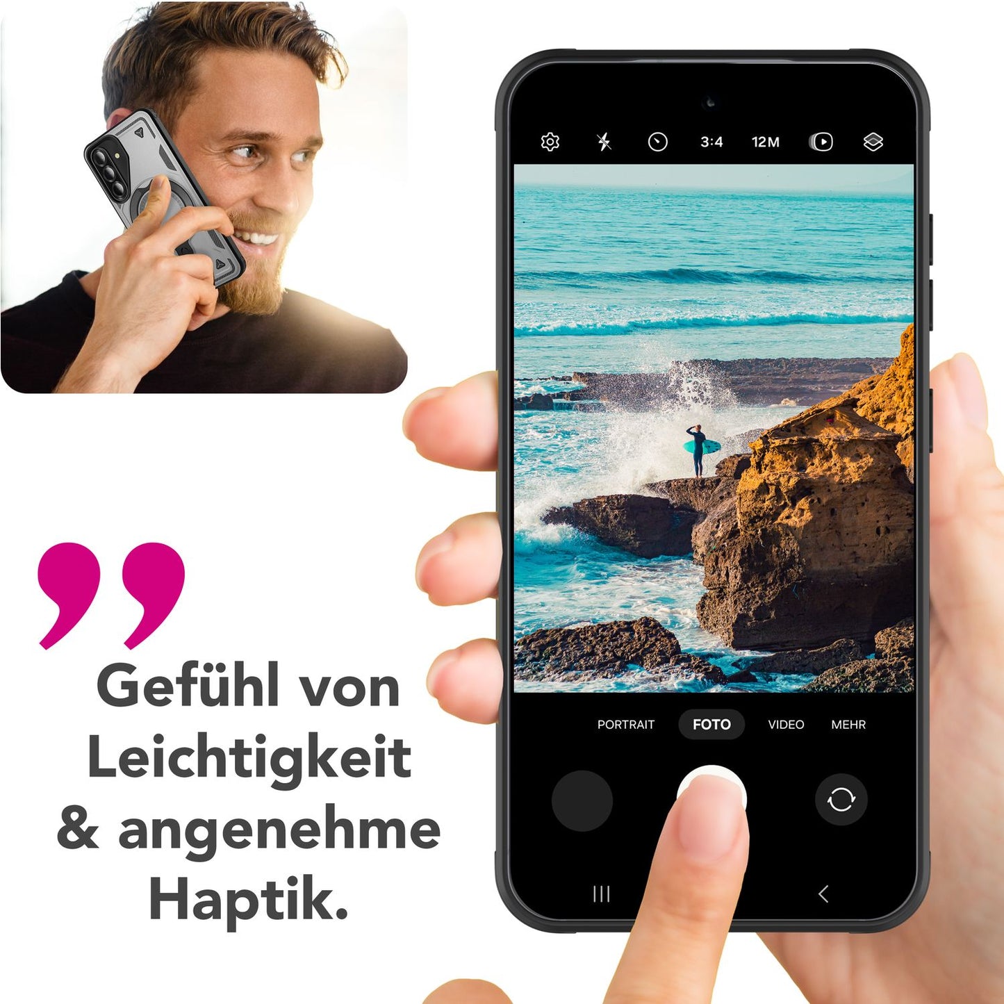 NALIA Magnetische Panzerhülle für Samsung Galaxy A26 – Ring-Halterung 360° & MagSafe kompatibel – STORMGUARD (Outdoor Case) – Marke aus Berlin