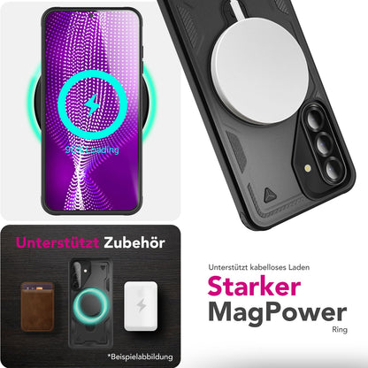 NALIA Magnetische Panzerhülle für Samsung Galaxy A36 – Ring-Halterung 360° & MagSafe kompatibel – STORMGUARD (Outdoor Case) – Marke aus Berlin