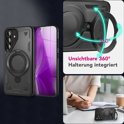 NALIA Magnetische Panzerhülle für Samsung Galaxy A36 – Ring-Halterung 360° & MagSafe kompatibel – STORMGUARD (Outdoor Case) – Marke aus Berlin