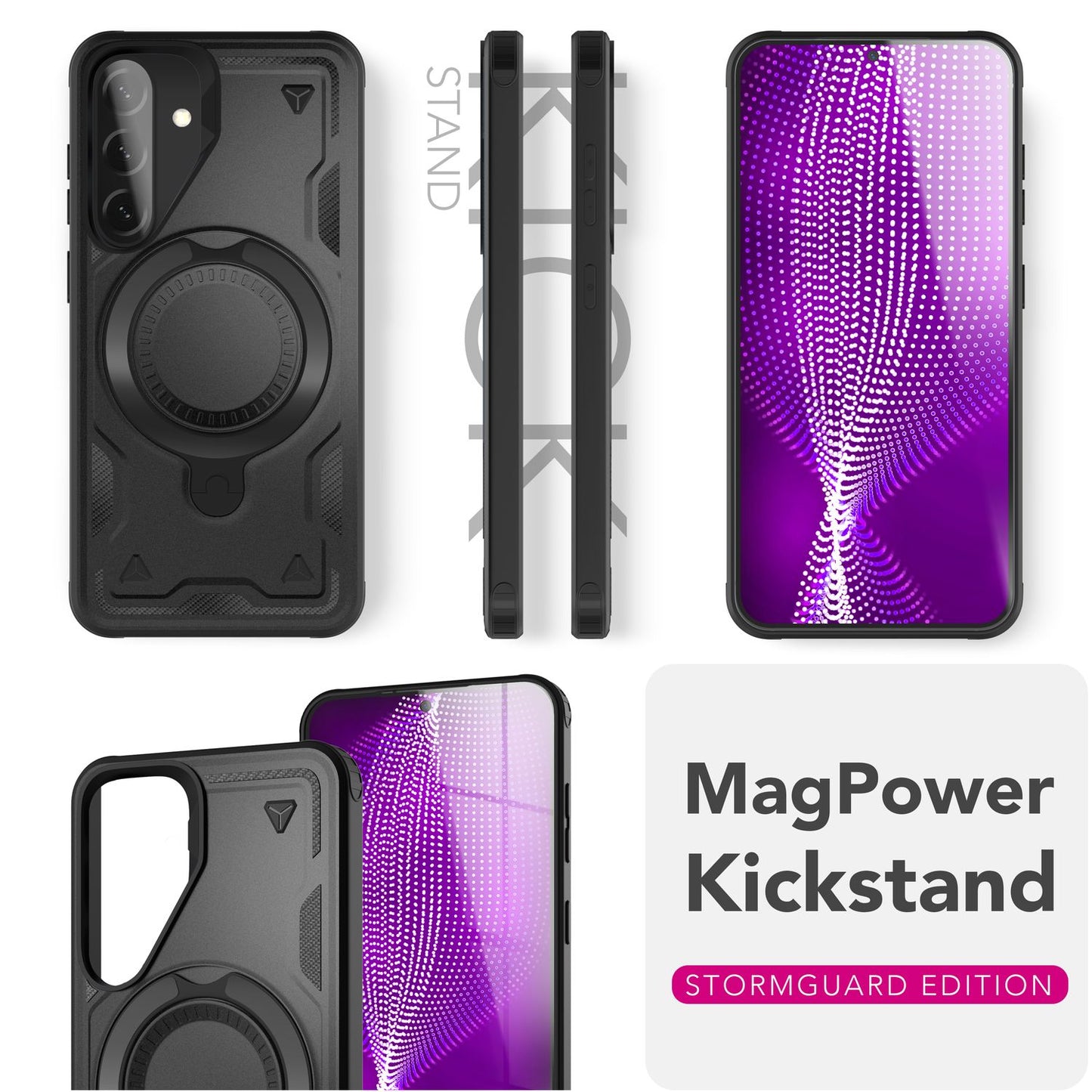 NALIA Magnetische Panzerhülle für Samsung Galaxy A36 – Ring-Halterung 360° & MagSafe kompatibel – STORMGUARD (Outdoor Case) – Marke aus Berlin
