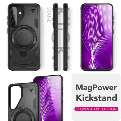 NALIA Magnetische Panzerhülle für Samsung Galaxy A36 – Ring-Halterung 360° & MagSafe kompatibel – STORMGUARD (Outdoor Case) – Marke aus Berlin