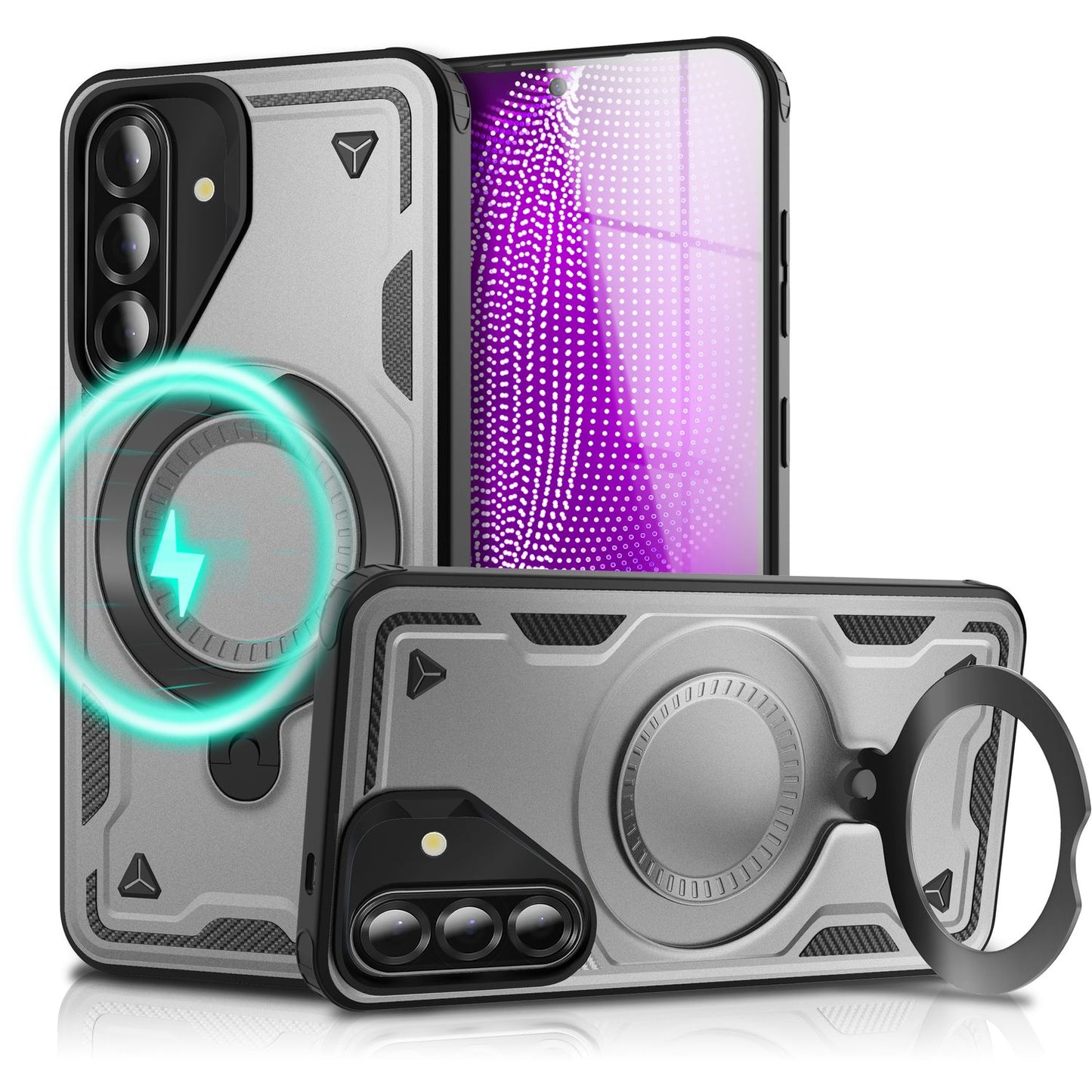 NALIA Magnetische Panzerhülle für Samsung Galaxy A36 – Ring-Halterung 360° & MagSafe kompatibel – STORMGUARD (Outdoor Case) – Marke aus Berlin