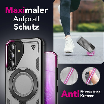 NALIA Magnetische Panzerhülle für Samsung Galaxy A36 – Ring-Halterung 360° & MagSafe kompatibel – STORMGUARD (Outdoor Case) – Marke aus Berlin