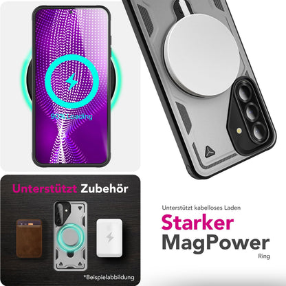 NALIA Magnetische Panzerhülle für Samsung Galaxy A36 – Ring-Halterung 360° & MagSafe kompatibel – STORMGUARD (Outdoor Case) – Marke aus Berlin