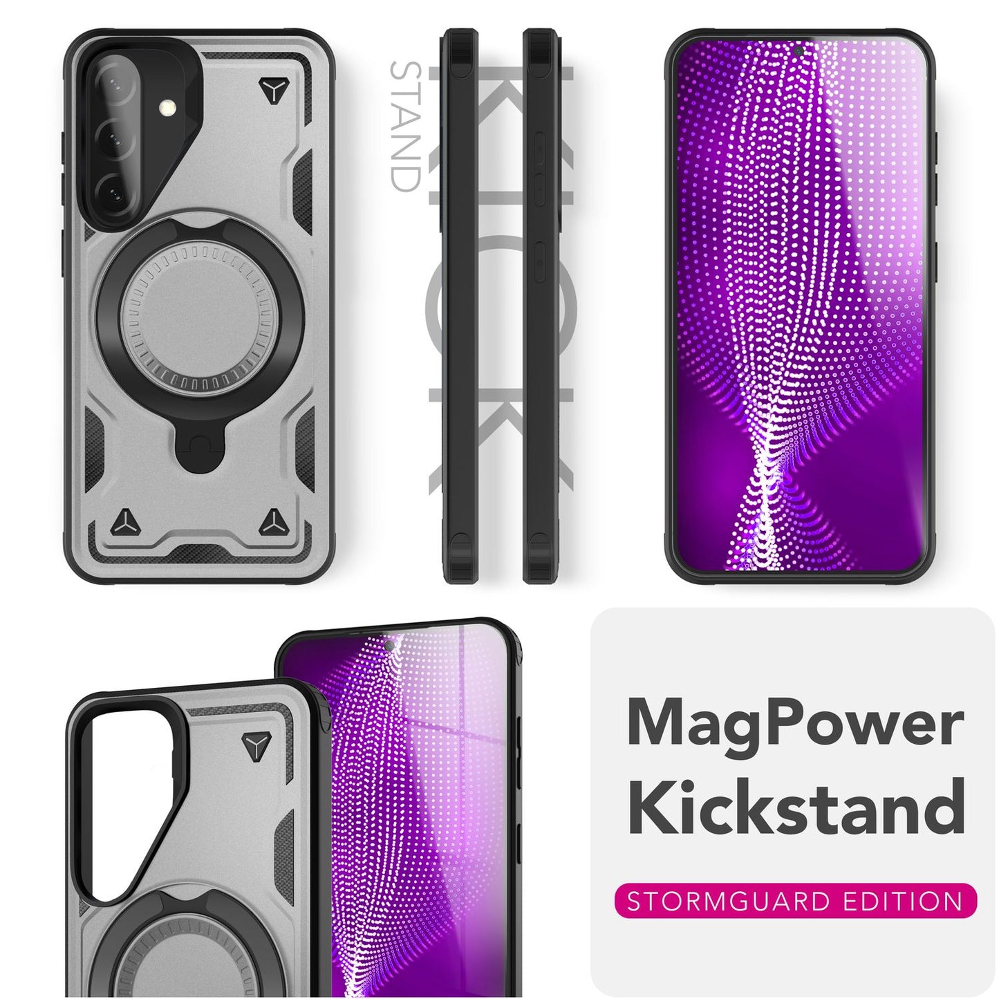 NALIA Magnetische Panzerhülle für Samsung Galaxy A36 – Ring-Halterung 360° & MagSafe kompatibel – STORMGUARD (Outdoor Case) – Marke aus Berlin