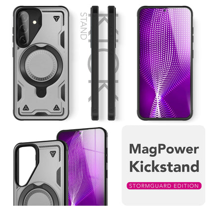 NALIA Magnetische Panzerhülle für Samsung Galaxy A36 – Ring-Halterung 360° & MagSafe kompatibel – STORMGUARD (Outdoor Case) – Marke aus Berlin