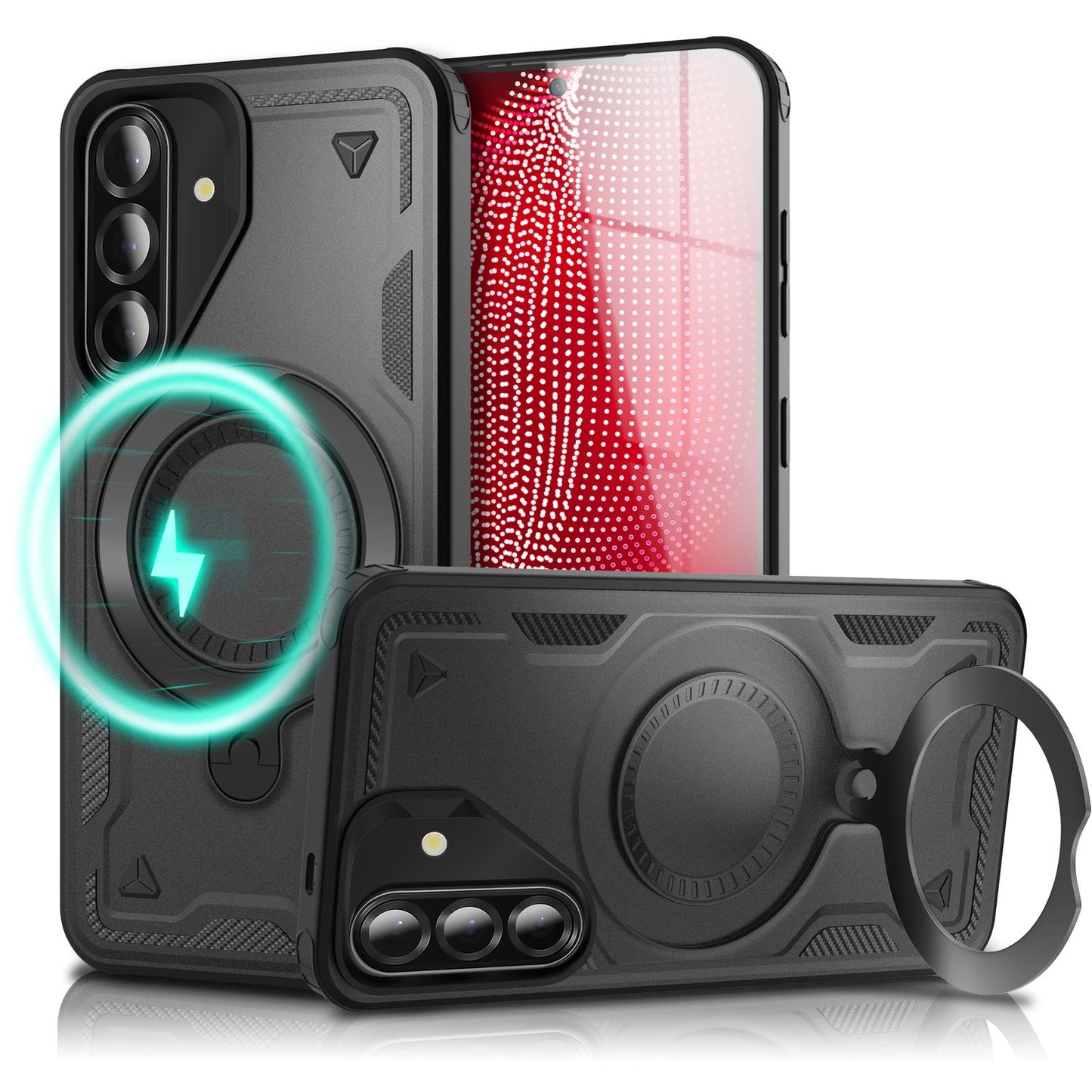 NALIA Magnetische Panzerhülle für Samsung Galaxy A56 – Ring-Halterung 360° & MagSafe kompatibel – STORMGUARD (Outdoor Case) – Marke aus Berlin