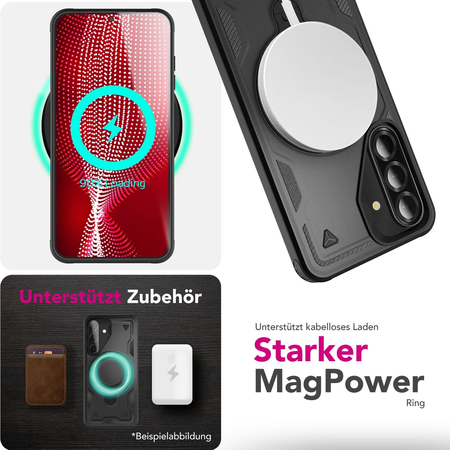 NALIA Magnetische Panzerhülle für Samsung Galaxy A56 – Ring-Halterung 360° & MagSafe kompatibel – STORMGUARD (Outdoor Case) – Marke aus Berlin
