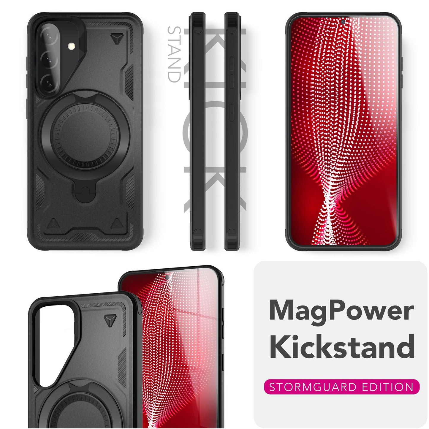 NALIA Magnetische Panzerhülle für Samsung Galaxy A56 – Ring-Halterung 360° & MagSafe kompatibel – STORMGUARD (Outdoor Case) – Marke aus Berlin