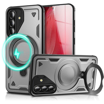 NALIA Magnetische Panzerhülle für Samsung Galaxy A56 – Ring-Halterung 360° & MagSafe kompatibel – STORMGUARD (Outdoor Case) – Marke aus Berlin