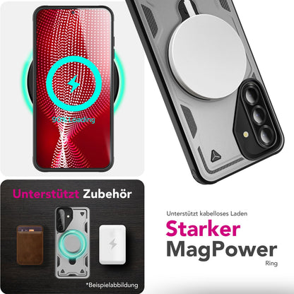 NALIA Magnetische Panzerhülle für Samsung Galaxy A56 – Ring-Halterung 360° & MagSafe kompatibel – STORMGUARD (Outdoor Case) – Marke aus Berlin
