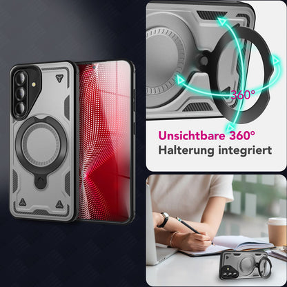 NALIA Magnetische Panzerhülle für Samsung Galaxy A56 – Ring-Halterung 360° & MagSafe kompatibel – STORMGUARD (Outdoor Case) – Marke aus Berlin