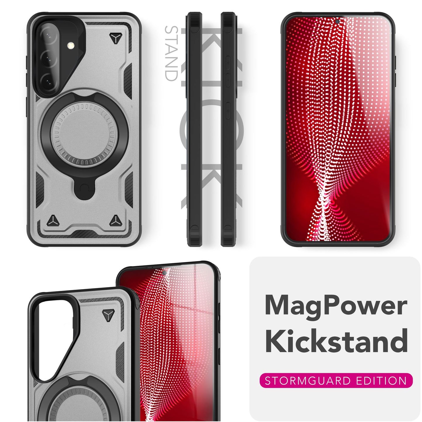 NALIA Magnetische Panzerhülle für Samsung Galaxy A56 – Ring-Halterung 360° & MagSafe kompatibel – STORMGUARD (Outdoor Case) – Marke aus Berlin