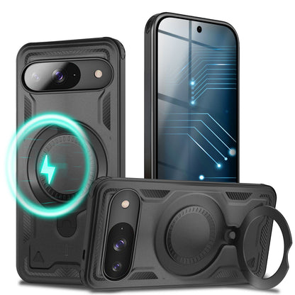 NALIA Magnetische Panzerhülle für Google Pixel 9 – Ring-Halterung 360° & MagSafe kompatibel – STORMGUARD (Outdoor Case) – Marke aus Berlin
