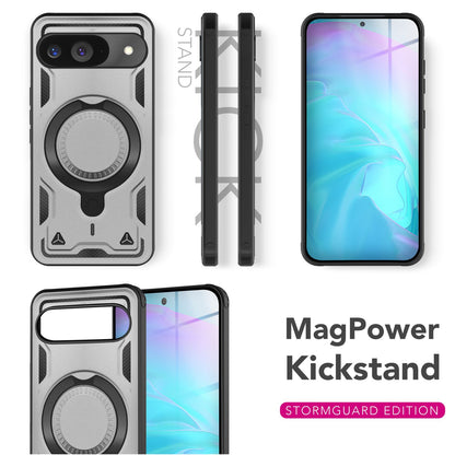 NALIA Magnetische Panzerhülle für Google Pixel 9 – Ring-Halterung 360° & MagSafe kompatibel – STORMGUARD (Outdoor Case) – Marke aus Berlin