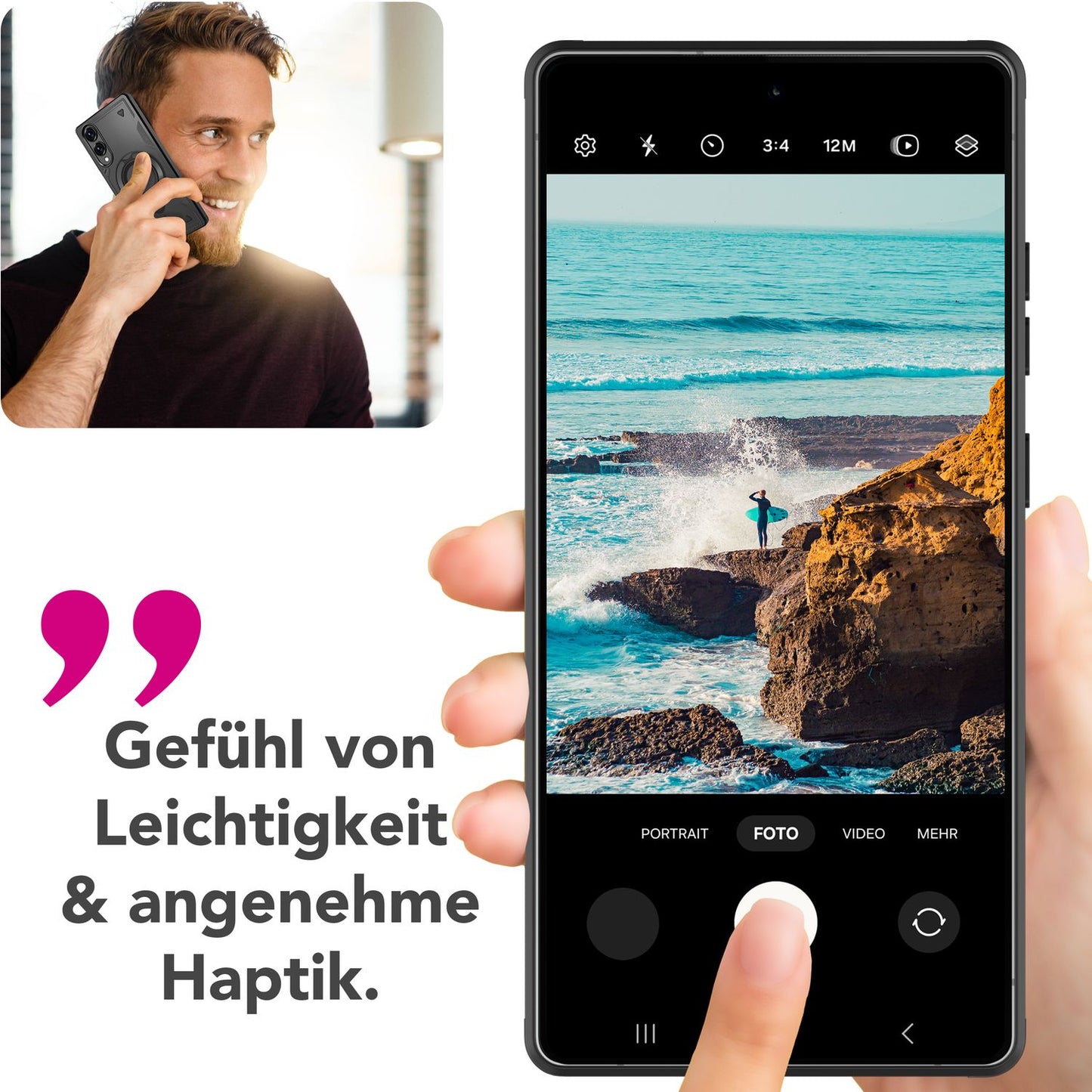 NALIA Magnetische Panzerhülle für Samsung Galaxy S25 Edge – Ring-Halterung 360° & MagSafe kompatibel – STORMGUARD (Outdoor Case) – Marke aus Berlin