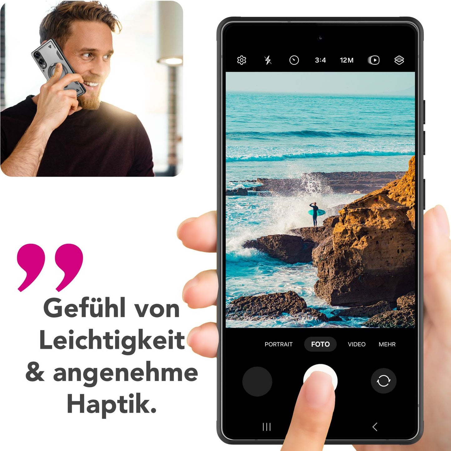 NALIA Magnetische Panzerhülle für Samsung Galaxy S25 Edge – Ring-Halterung 360° & MagSafe kompatibel – STORMGUARD (Outdoor Case) – Marke aus Berlin