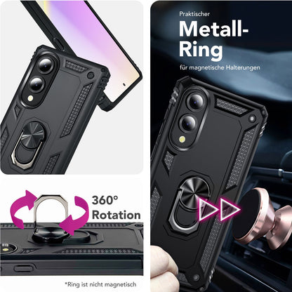 NALIA Panzerhülle für Samsung Galaxy S25 Edge – Ring-Ständer 360° & Magnet-Halterung Kompatibel – RINGDEFEND (Stoßfestes Outdoor Case) – Marke aus Berlin