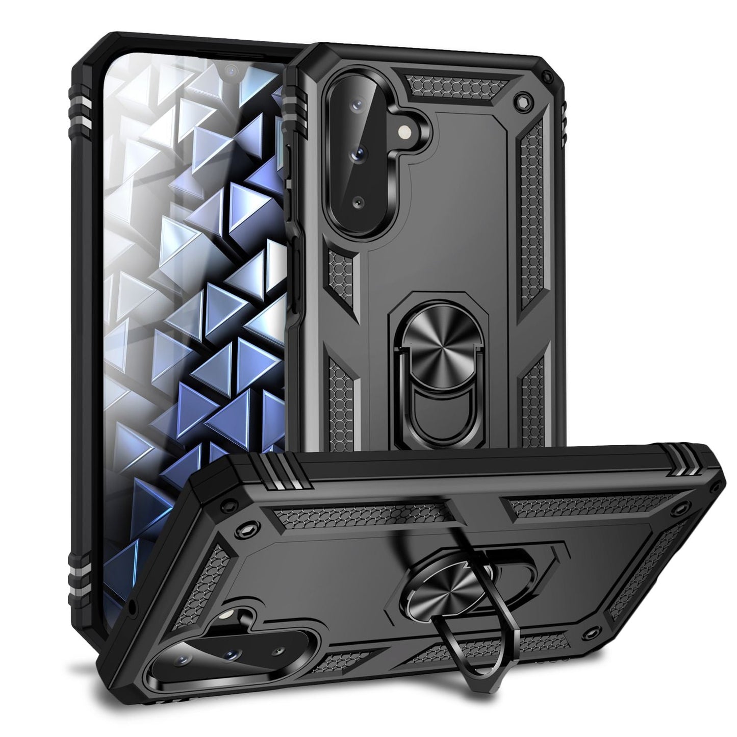 NALIA Panzerhülle für Samsung Galaxy A26 – Ring-Ständer 360° & Magnet-Halterung Kompatibel – RINGDEFEND (Stoßfestes Outdoor Case) – Marke aus Berlin