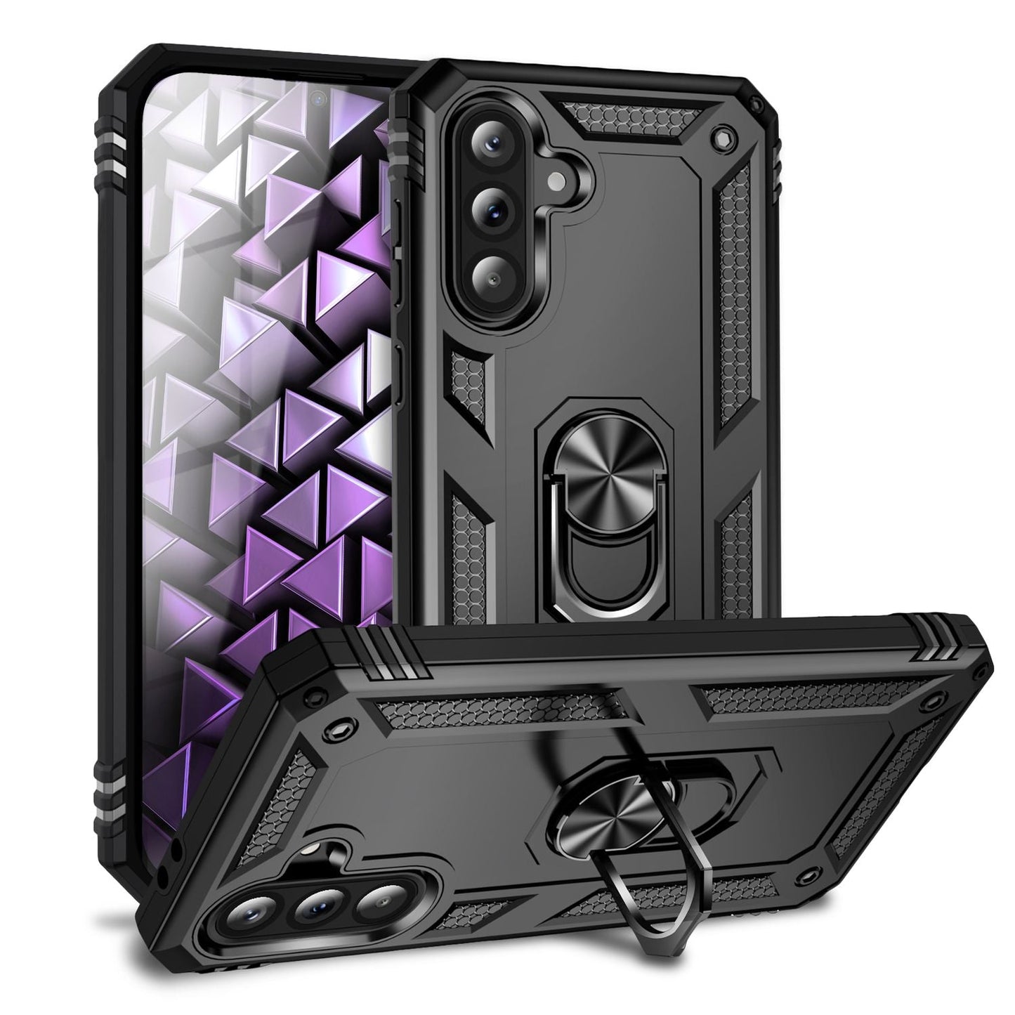 NALIA Panzerhülle für Samsung Galaxy A36 – Ring-Ständer 360° & Magnet-Halterung Kompatibel – RINGDEFEND (Stoßfestes Outdoor Case) – Marke aus Berlin