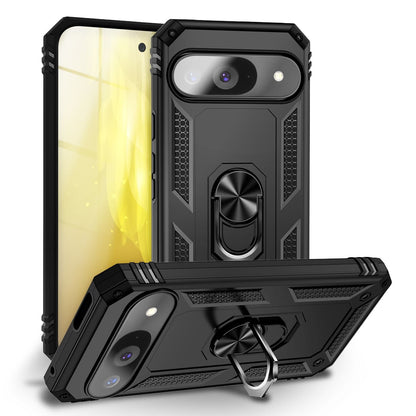 NALIA Panzerhülle für Google Pixel 9 – Ring-Ständer 360° & Magnet-Halterung Kompatibel – RINGDEFEND (Stoßfestes Outdoor Case) – Marke aus Berlin
