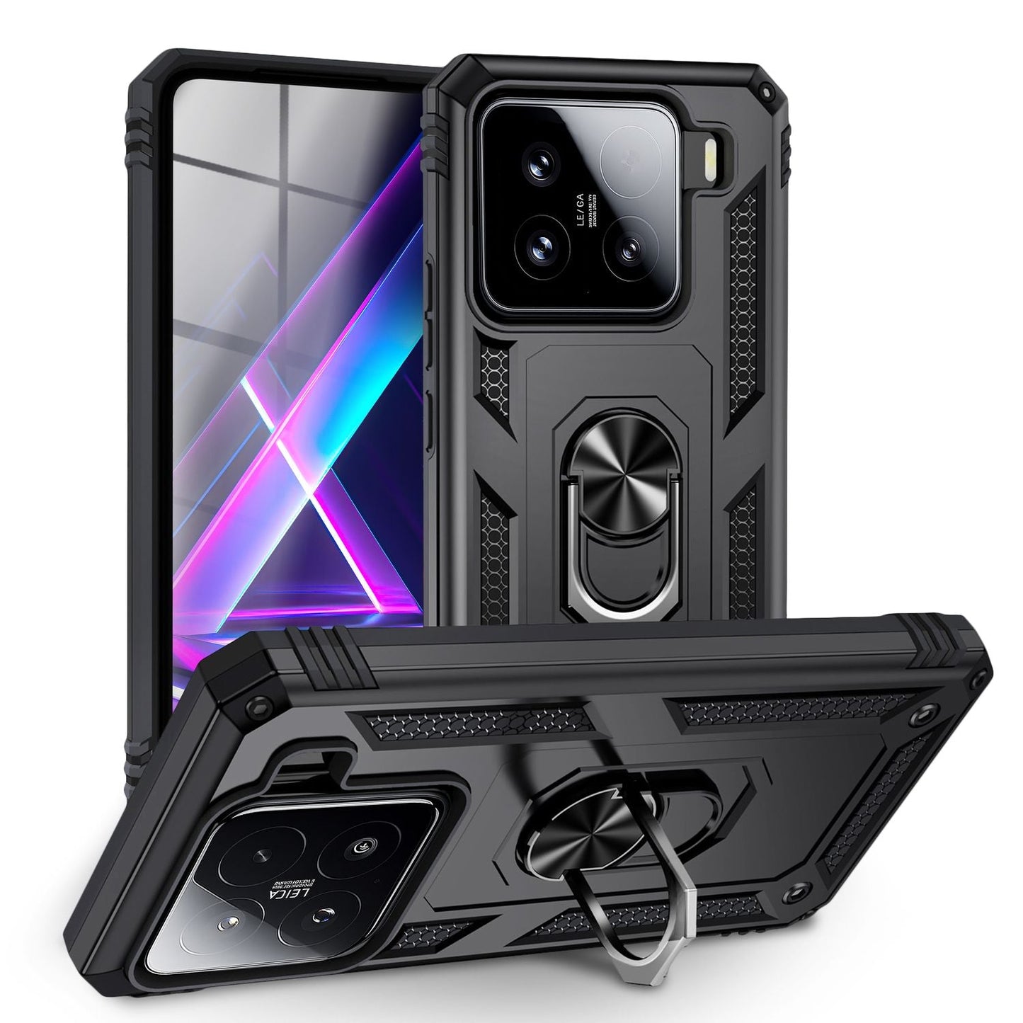 NALIA Panzerhülle für Xiaomi 15 – Ring-Ständer 360° & Magnet-Halterung Kompatibel – RINGDEFEND (Stoßfestes Outdoor Case) – Marke aus Berlin