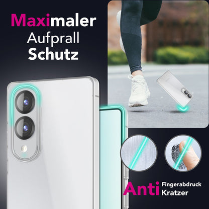 NALIA Transparente Silikonhülle für Samsung Galaxy S25 Edge – Anti-Gelb & Rutschfest – GLAZE (Handyhülle Kristallklar, Schlank & Stoßfest) – Marke aus Berlin