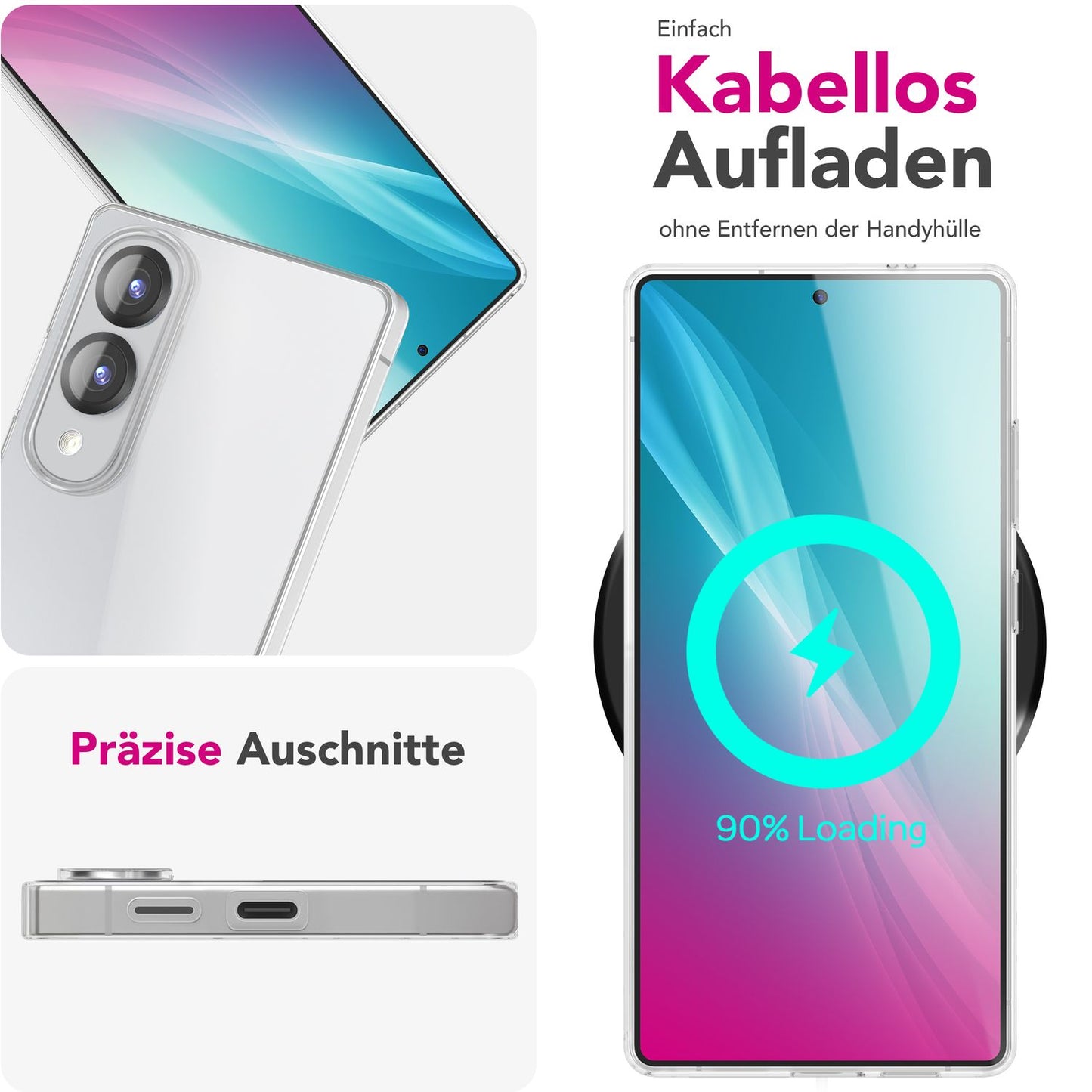 NALIA Transparente Silikonhülle für Samsung Galaxy S25 Edge – Anti-Gelb & Rutschfest – GLAZE (Handyhülle Kristallklar, Schlank & Stoßfest) – Marke aus Berlin