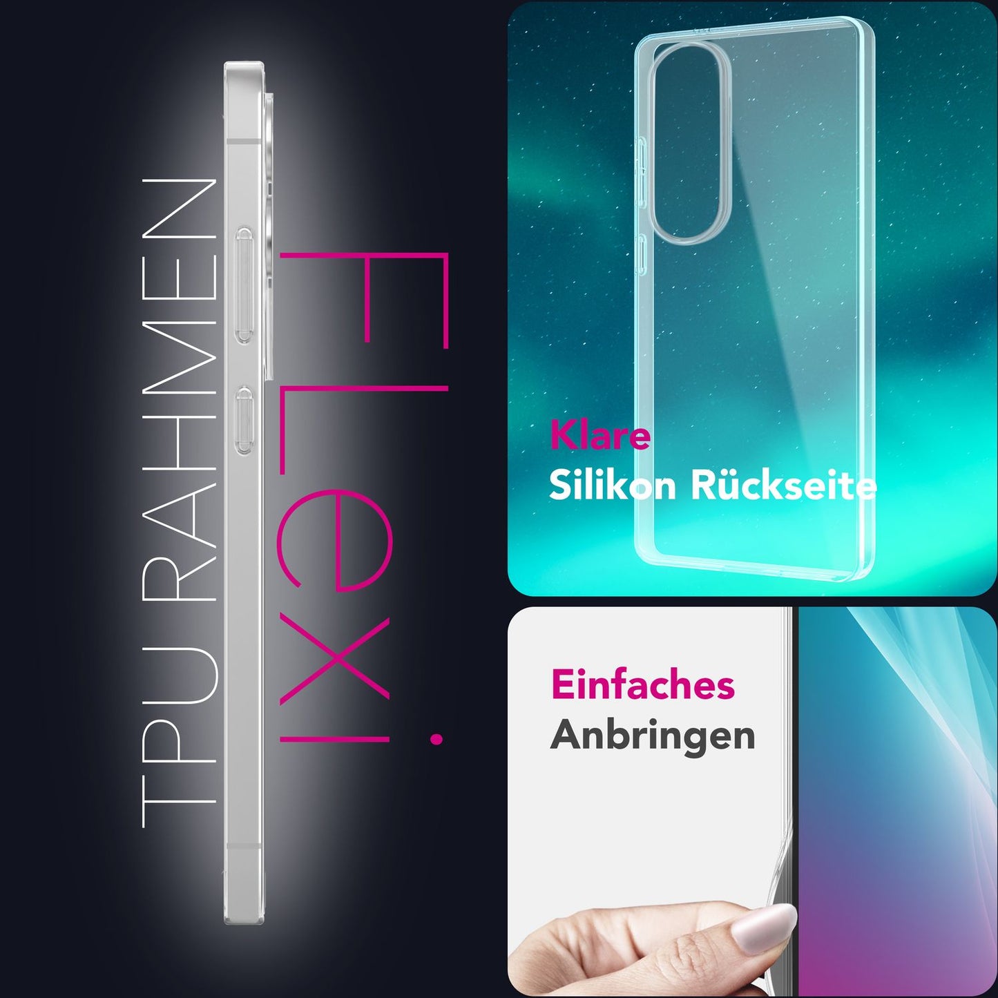 NALIA Transparente Silikonhülle für Samsung Galaxy S25 Edge – Anti-Gelb & Rutschfest – GLAZE (Handyhülle Kristallklar, Schlank & Stoßfest) – Marke aus Berlin