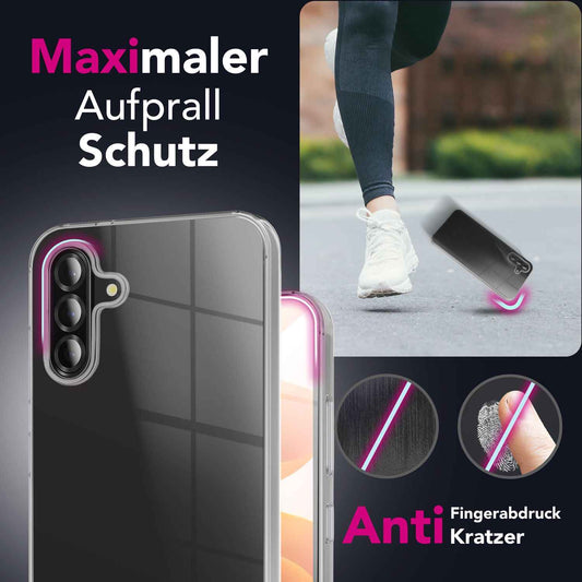 NALIA Transparente Silikonhülle für Samsung Galaxy A26 – Anti-Gelb & Rutschfest – GLAZE (Handyhülle Kristallklar, Schlank & Stoßfest) – Marke aus Berlin