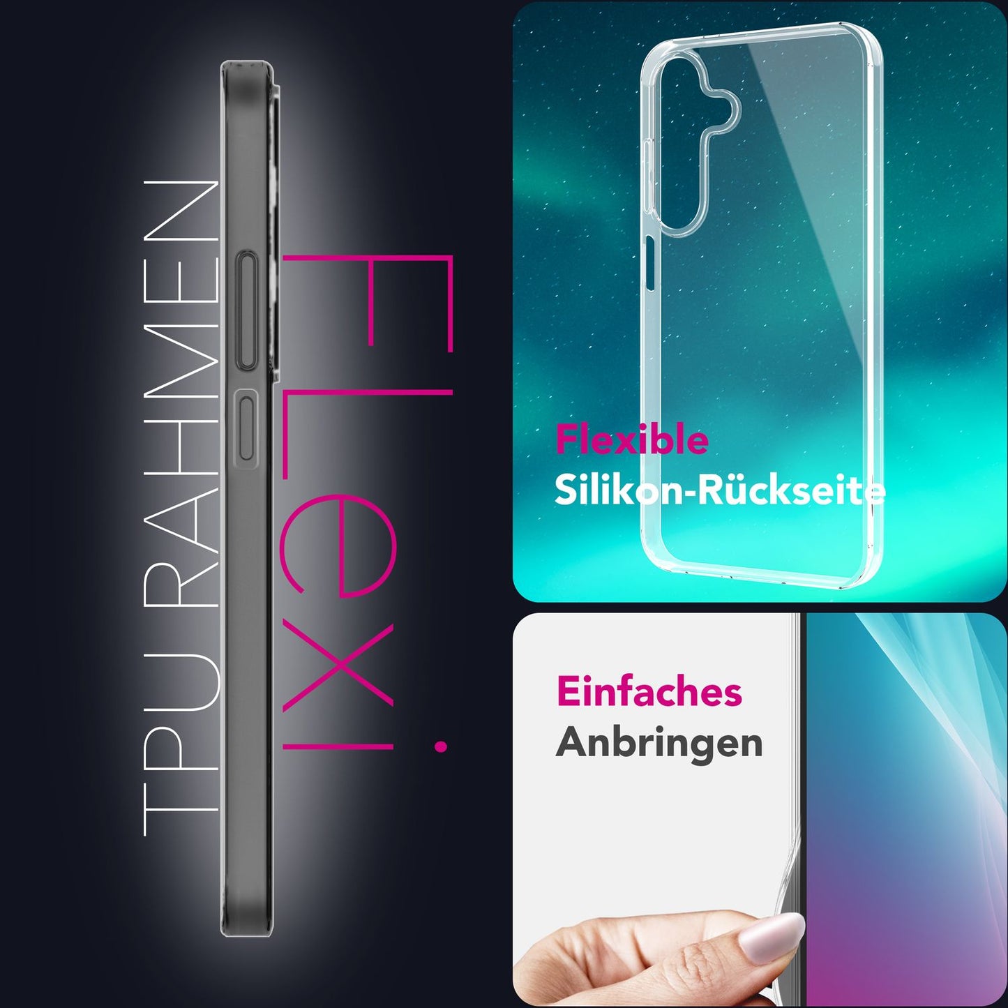 NALIA Transparente Silikonhülle für Samsung Galaxy A26 – Anti-Gelb & Rutschfest – GLAZE (Handyhülle Kristallklar, Schlank & Stoßfest) – Marke aus Berlin