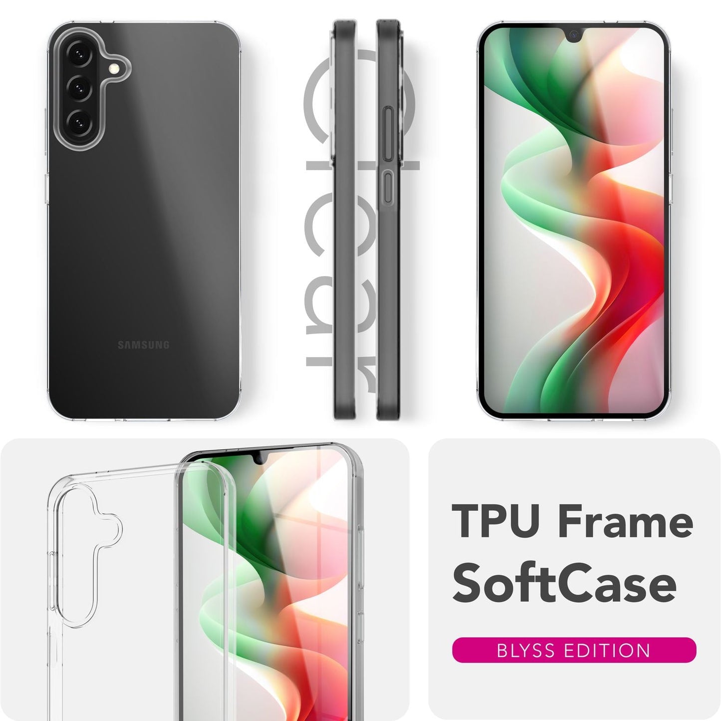 NALIA Transparente Silikonhülle für Samsung Galaxy A26 – Anti-Gelb & Rutschfest – GLAZE (Handyhülle Kristallklar, Schlank & Stoßfest) – Marke aus Berlin