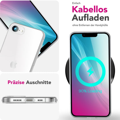 NALIA Transparente Silikonhülle für iPhone 16e / 17e – Anti-Gelb & Rutschfest – GLAZE (Handyhülle Kristallklar, Schlank & Stoßfest) – Marke aus Berlin