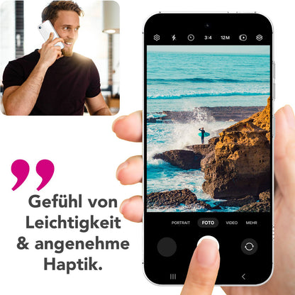 NALIA Transparente Silikonhülle für iPhone 16e / 17e – Anti-Gelb & Rutschfest – GLAZE (Handyhülle Kristallklar, Schlank & Stoßfest) – Marke aus Berlin