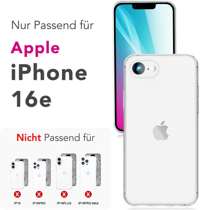 NALIA Transparente Silikonhülle für iPhone 16e / 17e – Anti-Gelb & Rutschfest – GLAZE (Handyhülle Kristallklar, Schlank & Stoßfest) – Marke aus Berlin