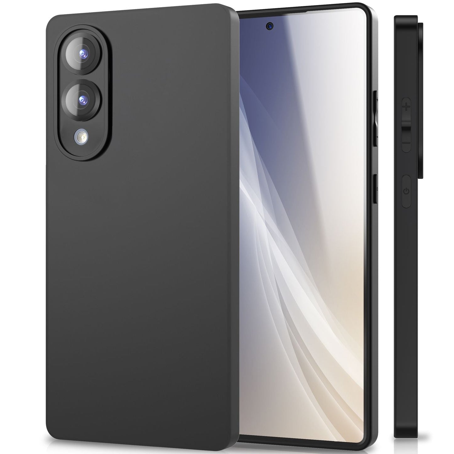 NALIA Matte Silikonhülle für Samsung Galaxy S25 Edge – Slim, Schwarz & Rutschfest – STRIDER (Soft Case, Kameraschutz & Stoßfest) – Marke aus Berlin
