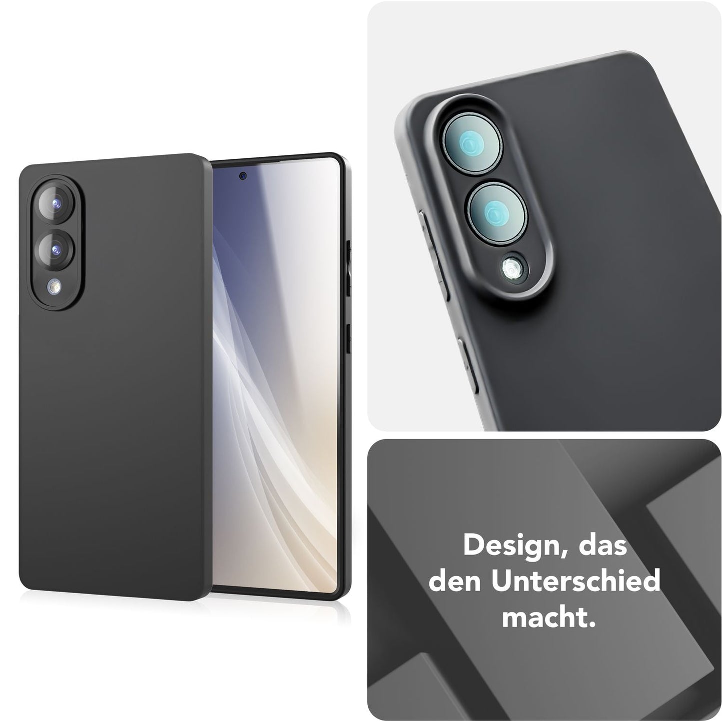 NALIA Matte Silikonhülle für Samsung Galaxy S25 Edge – Slim, Schwarz & Rutschfest – STRIDER (Soft Case, Kameraschutz & Stoßfest) – Marke aus Berlin