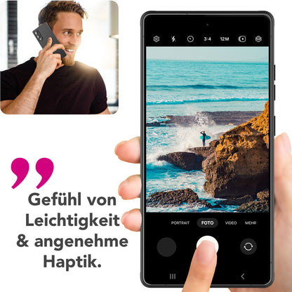 NALIA Matte Silikonhülle für Samsung Galaxy S25 Edge – Slim, Schwarz & Rutschfest – STRIDER (Soft Case, Kameraschutz & Stoßfest) – Marke aus Berlin