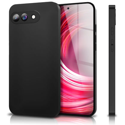 NALIA Matte Silikonhülle für Google Pixel 9a – Slim, Schwarz & Rutschfest – STRIDER (Soft Case, Kameraschutz & Stoßfest) – Marke aus Berlin