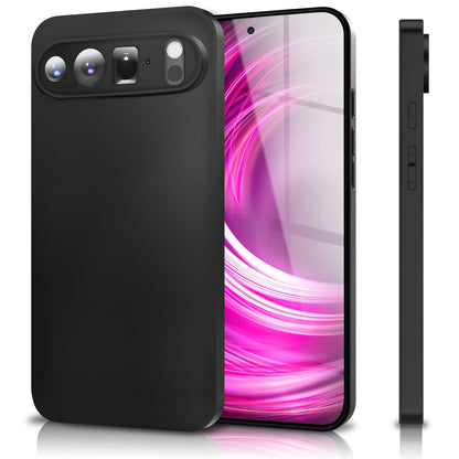 NALIA Matte Silikonhülle für Google Pixel 9 Pro XL – Slim, Schwarz & Rutschfest – STRIDER (Soft Case, Kameraschutz & Stoßfest) – Marke aus Berlin